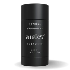 Amallow – Natural Deodorant – Aluminum Salt-Free, Tallow-Based, Baking Soda-Free, with Magnesium & Zinc – Long-Lasting Odor Protection – Handcrafted in the USA – 2.6 oz (Everwood)