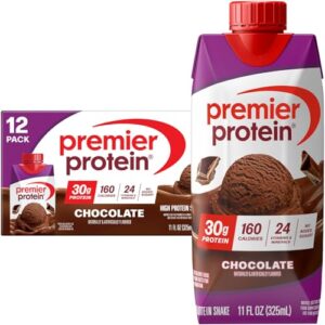 Premier Protein Shake, Chocolate, 30g Protein, No Added Sugar, 24 Vitamins & Minerals to Support Immune Health, 11 fl oz, 12 Pack (Packaging May Vary)