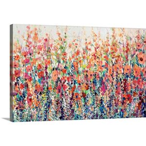 GREATBIGCANVAS Flourish of Spring Canvas Wall Art Print, Floral Home Decor Artwork by Tim O’Toole, Botanical Wall Art Print for Kitchen – Painting for Living Room or Bathroom, 60″x40″