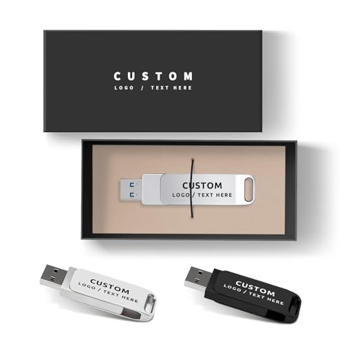 Custom USB Flash Drive, Personalized OTG Flash Drive Multifunctional Dual USB 2.0/3.0 Thumb Drive, Ideal for Corporate Gifts, Business Events and Promotional Giveaways (100,2 GB) - Image 2