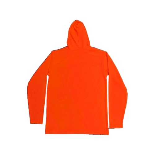 Zeluga 27-426-L-12PK Sun Protection UPF 50+ Safety Shirts Construction Work T-Shirts, High Visibility Hoodie, Polyester and Cotton Long Sleeve Hooded, Orange Large 12 Pack - Image 4