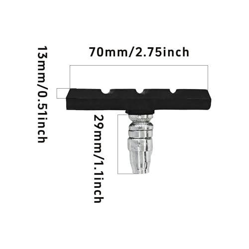Runseaway 2 Pairs Premium Bike Brake Pads, 70mm Universal V-Brake Blocks for Mountain and Road Bicycles, Includes Hex Wrench, Hex Nut, Shims for Front and Rear Wheels - Image 2