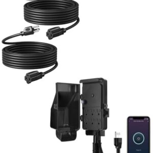 DEWENWILS WiFi Outdoor Outlet Timer, Smart Yard Stake Plug with 6 Outlets, Outdoor Extension Cord 25FT