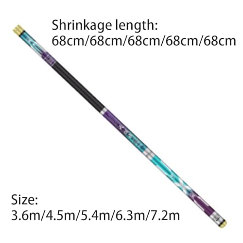 Portable Telescopic Fishing Rod Lightweight Hand Pole carp Throwing and Reel Combo Gear Set (7.2m) () - Image 2