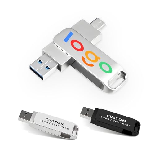 Custom USB Flash Drive, Personalized OTG Flash Drive Multifunctional Dual USB 2.0/3.0 Thumb Drive, Ideal for Corporate Gifts, Business Events and Promotional Giveaways (100,2 GB) - Image 8