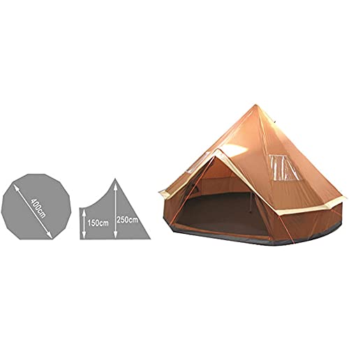 QZQHNYJ 5-8 People 4M Pyramid Tent Round Bell Tent Canvas Yurt Tent 210D Oxford India Tent Family Tent Portable Privacy Tent for Camping Outdoor Hunting (Gree - Image 6