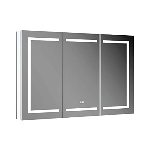 Blossom 48 Inch LED Medicine Cabinet with Mirror Lights, LED Lighted Bathroom Medicine Cabinet - Recessed or Surface Mount with Built-in Defogger, 3 Color Dimmer - Makeup Mirror - Image 3
