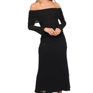 Wilma Off Shoulder Dress – Black M