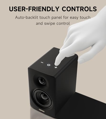 Edifier M60 Multimedia Speaker Bluetooth 5.3, 66W RMS, Hi-Res Audio & Hi-Res Wireless Audio, LDAC,3" Mid Bass & 1" Tweeter, USB-C & Aux Inputs, Compact Desktop Speaker – Black - Image 7