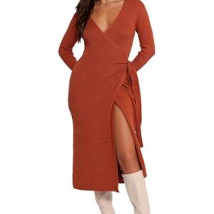 Petal & Pup Women’s Kellan Wrap Midi Dress-Bronze