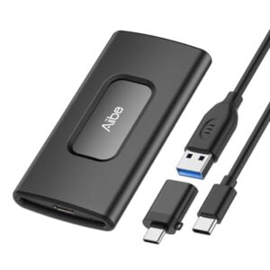 Aiibe 2TB External SSD USB C Portable SSD USB 3.2 Gen 2, Up to 1050MB/s, External Hard Drive 2TB External Solid State Drive for iPhone 16/15, Laptop, Mac and PS5 (Black)