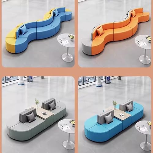 JOSOGO Modular Reception Seating Sofa Set, Modern Office Lobby Waiting Area Furniture for Bank, Clinic, Training Center with Coffee Table & Side Tables(C) - Image 6
