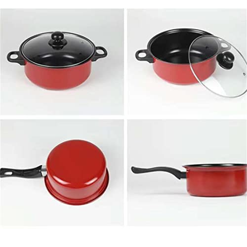 WCHCWR 3 Piece Nonstick Cookware Set Includes Milk Pot Stock Pot Frying Pan with 1 Glass Lid (D See Description) (D See Description) - Image 2