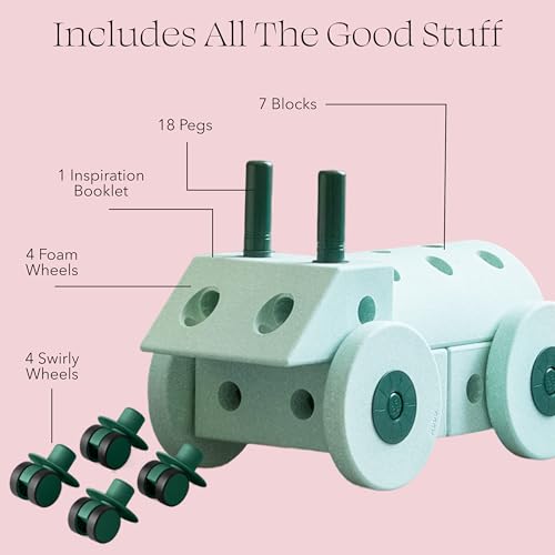 PLAYSMOL MODU Dreamer Set – Large Building Blocks for Toddlers & Kids, 25 Different Creations, Children Toys & Gifts, Easy Assembly and Responsibly Made (Green) - Image 4