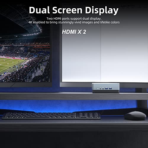 CyberGeek Mini Desktop Linux Server,12th Alder Lake N100 (up to 3.4GHz) Small Mini PC, 16GB DDR4 RAM 128GB PCIe SSD, Mini PC Computers 4K Dual HDMI/USB3.0/WiFi 6/BT5.2/RJ45/VESA, Home/Office - Image 3