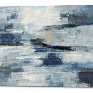 Epic Graffiti ‘Clear Water Indigo and Gray’ by Silvia Vassileva, Canvas Wall Art, 40″x60″