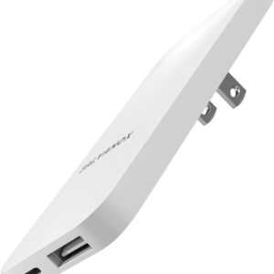 Type C Flat Wall Charger, Galvanox Ultra Slim (Multi-Port Power Adapter) for iPhone 13/14/15/16 iPhone 17 Pro/Max and Samsung Galaxy Models, 20W Fast Charging Outlet Plug (Dual USB-C USB-A)