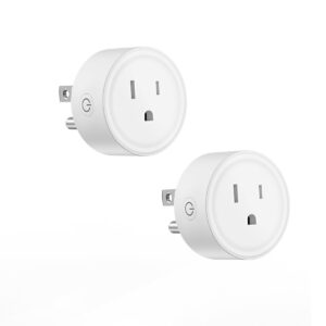 Smart Mini Plug WiFi Outlet Compatible with Alexa and Google Home APP Remote Control Socket with Timer and Group Control No Hub Required ROHS and FCC Apple MFi Certified 2 Pack