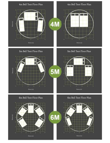 DEKIMOW Luxury 4-Season Glamping Tent Family Tent with 2 Doors and Stove Jack Hole,Waterproof Cotton Canvas Bell Tent 4/5/6M Yurt Bell Tent - Image 7