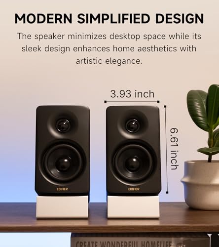 Edifier M60 Multimedia Speaker Bluetooth 5.3, 66W RMS, Hi-Res Audio & Hi-Res Wireless Audio, LDAC,3" Mid Bass & 1" Tweeter, USB-C & Aux Inputs, Compact Desktop Speaker – Black - Image 10