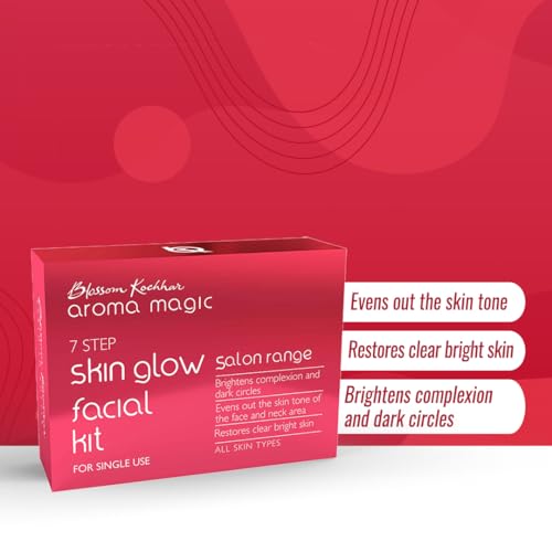 Aroma Magic Skin Glow Facial Kit - Single Use | 7 Steps Skincare Set | Reduces Dark Circles | Gently Removes Dead Skin | Restores Clear & Radiant Skin - Image 2