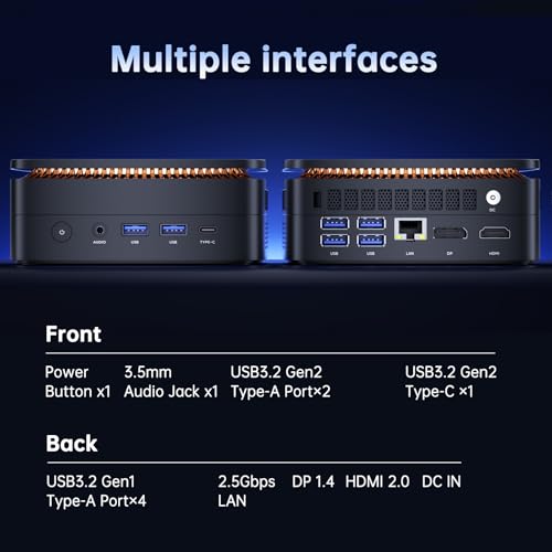 KAMRUI Pinova P1 Mini PC, W-11 Pro AMD Ryzen 4300U(Beat 3500U/N150/N95, up to 3.7GHz), 16GB RAM 256GB SSD Mini Desktop Computer Support 4K HDMI+DP+Type-C, Mini PC with Dual WiFi, Business Home Office - Image 4