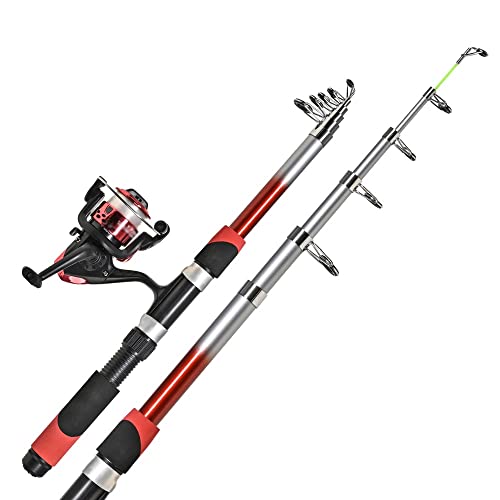 2.1m Telescopic Fishing Rod Combo Full Kit Fishing Tackle Kits Set Spinning Fish Reel Pole Baits Hooks Fishing Bag Kit(D) - Image 3