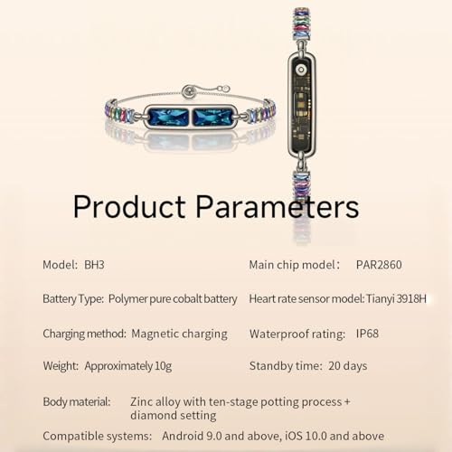 Smart Bracelet for Women Girl, Fitness Tracker with Colored Diamonds, 24/7 Heart Rate/SPO₂/Sleep Monitor, 10g Lightweight Bracelet, IP68 Waterproof, Activity Tracker for iOS Android (Green) - Image 9