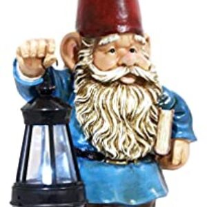 Ebros Gift Whimsical Enchanter Gnome Holding Book of Spells Statue 17.25″ H Solar Path LED Light Garden Greeter Figurine Home Decorative Patio Figurine Courtesy Light