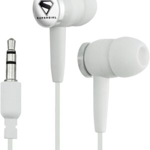 GRAPHICS & MORE Supergirl 2026 Black Shield Novelty in-Ear Earbud Headphones – White