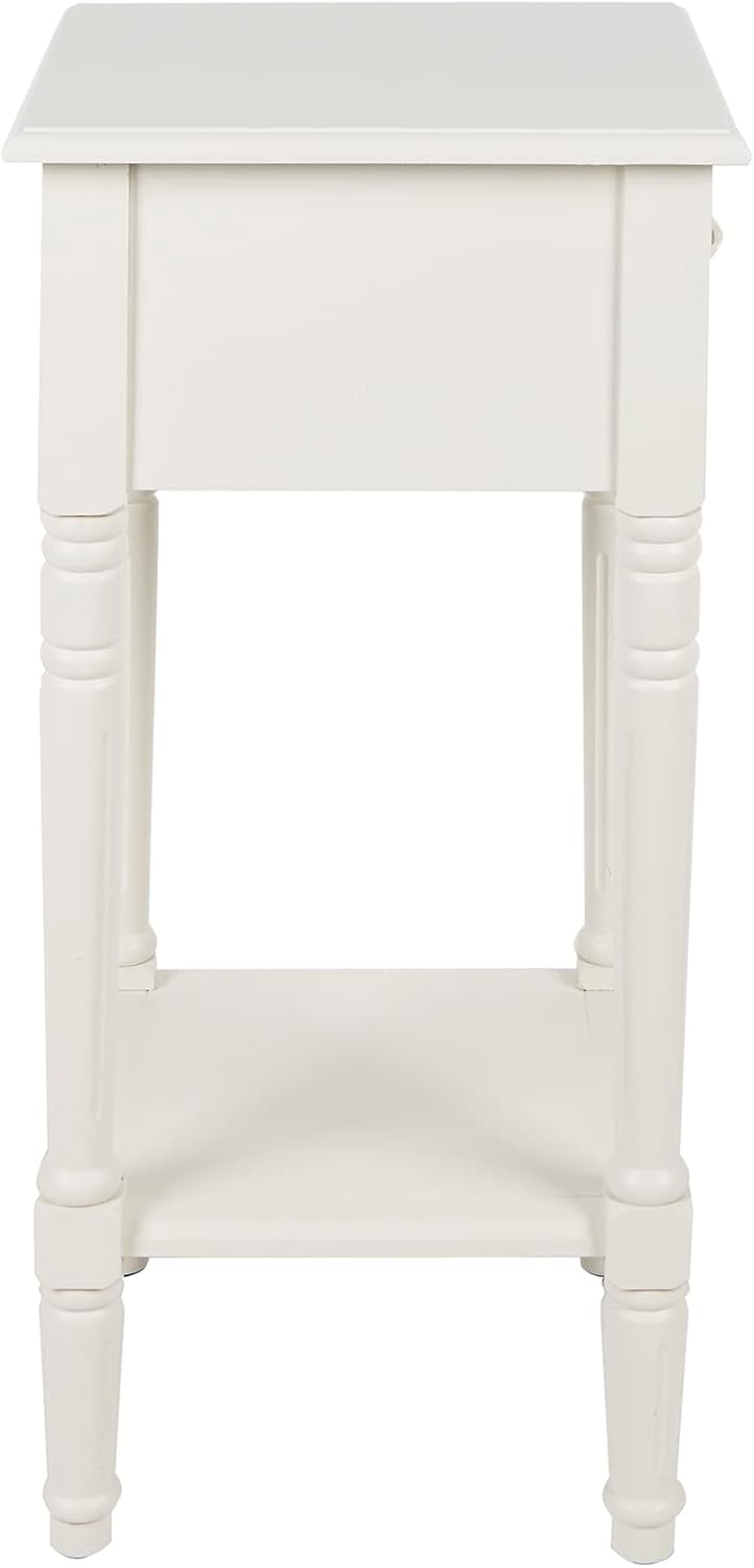 Decor Therapy Storage, Traditional Style, Small End Accent Table, Sturdy, Wood- Simplify Side Table for Living Room, Bedroom Entryway, 17.05 in x 13.23 in x 17.05 in, White - Image 4