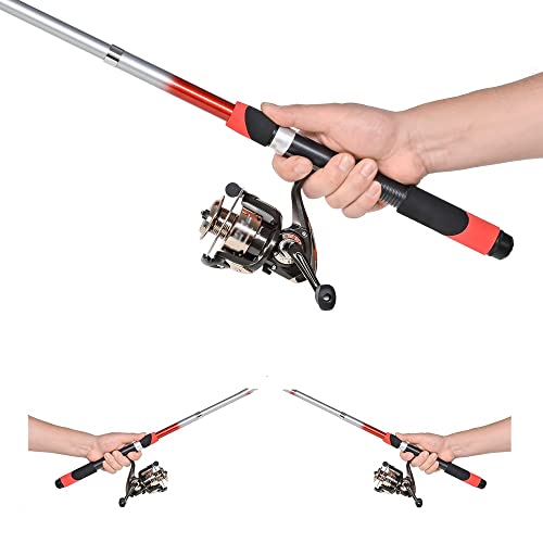 2.1m Telescopic Fishing Rod Combo Full Kit Fishing Tackle Kits Set Spinning Fish Reel Pole Baits Hooks Fishing Bag Kit(D) - Image 4