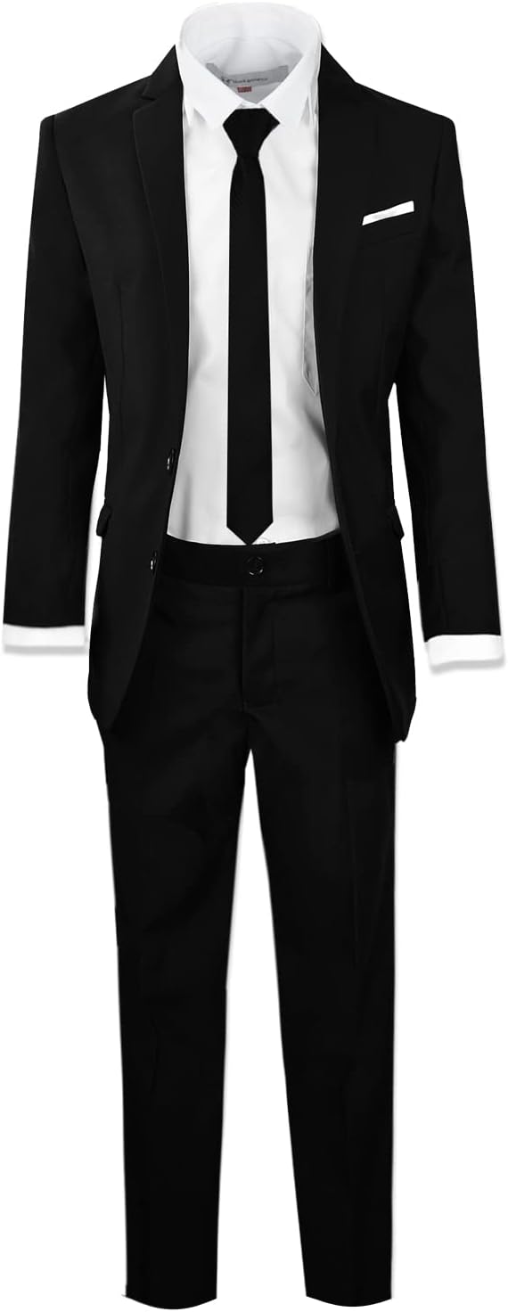Black n Bianco Signature Boys' Slim Fit Suit Complete Outfit - Image 5