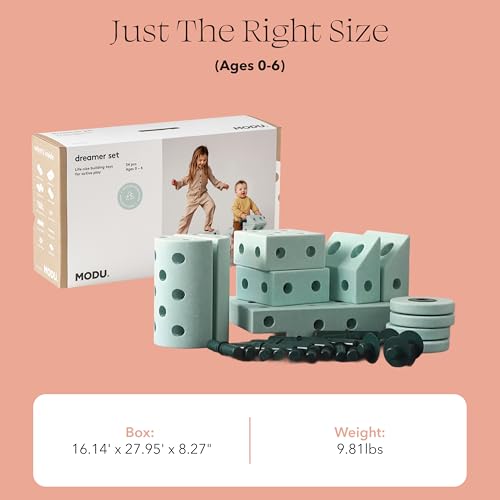 PLAYSMOL MODU Dreamer Set – Large Building Blocks for Toddlers & Kids, 25 Different Creations, Children Toys & Gifts, Easy Assembly and Responsibly Made (Green) - Image 5