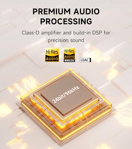 Edifier M60 Multimedia Speaker Bluetooth 5.3, 66W RMS, Hi-Res Audio & Hi-Res Wireless Audio, LDAC,3" Mid Bass & 1" Tweeter, USB-C & Aux Inputs, Compact Desktop Speaker – Black - Image 5