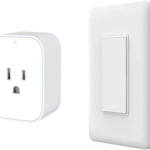 Aqara Smart Plug Plus Smart Light Switch (With Neutral, Single Rocker), with Energy Monitoring, Scheduling and Voice Control, Compatible with Alexa, Google Assistant, IFTTT, and Apple HomeKit