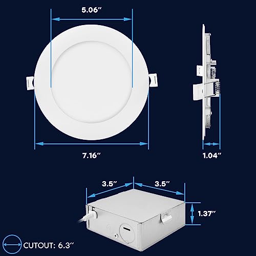 LUXRITE 6 Inch Smart LED Recessed Lighting, RGBW Color Changing, WiFi App and Voice Control, Compatible with Alexa and Google Home, No Hub Required, 13W 1000LM, CRI 90, IC Rated, Wet Rated (6 Pack) - Image 6