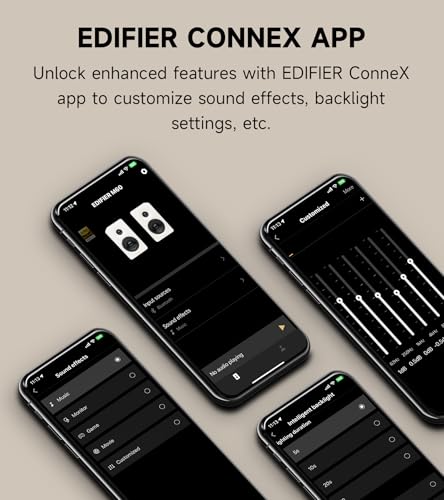 Edifier M60 Multimedia Speaker Bluetooth 5.3, 66W RMS, Hi-Res Audio & Hi-Res Wireless Audio, LDAC,3" Mid Bass & 1" Tweeter, USB-C & Aux Inputs, Compact Desktop Speaker – Black - Image 8