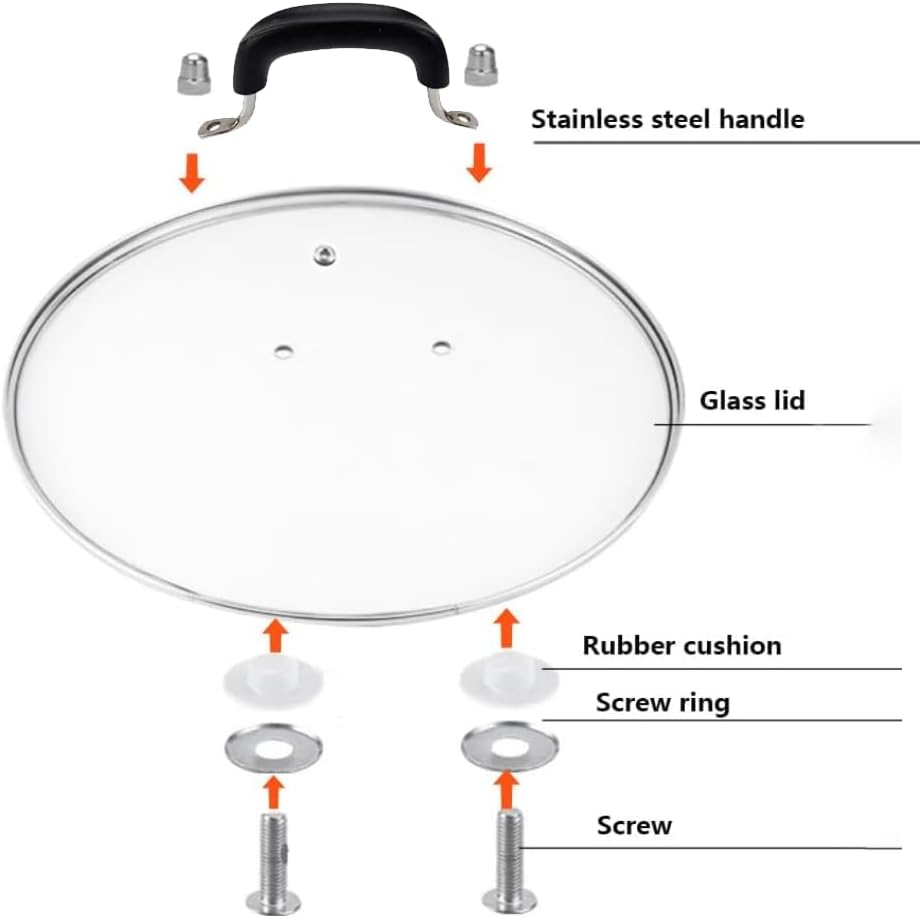 12 Inch Tempered Glass Lid for Lodge 12" Cast Iron Skillets & 7QT Dutch Ovens -Stainless Steel Handle and Rim (12 INCH LID) - Image 7