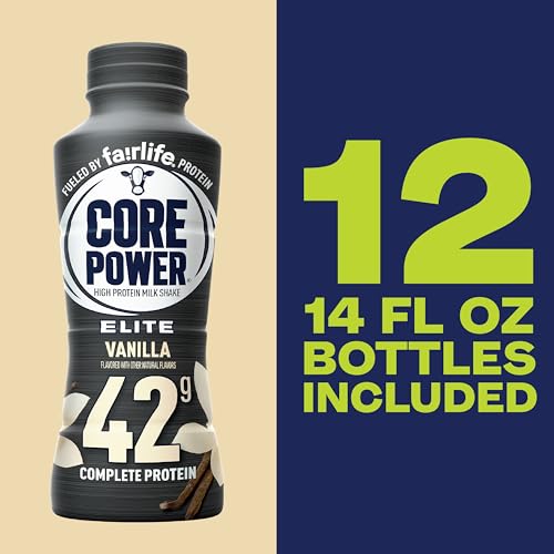 Core Power Elite High Protein Shake, Vanilla, 42g Bottle, 14oz, 12 Pack - Image 5