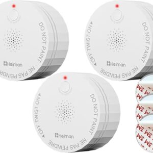 Heiman Smoke Detector, 10-Year Battery Operated Smoke Alarms, Photoelectric Fire Detectors for Home, UL 217 10th Ed. Certified, Portable Small Compact, Test Silence Button, RV, Travel, 3 Pack