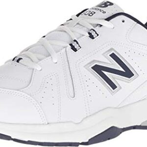 New Balance Men’s 608 V5 Casual Comfort Cross Trainer, White/Navy, 11 Wide