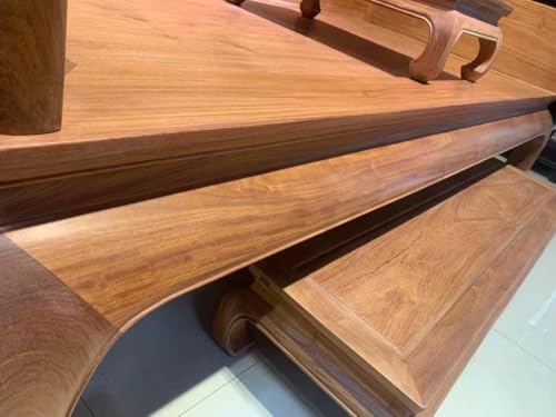 Traditional Chinese Furniture Ming Style Daybed, Burmese Rosewood, Brown, 3-Piece Set with Footstool and Tea Table - Image 4