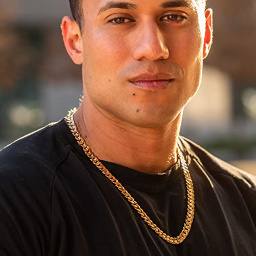 LIFETIME JEWELRY Cuban Link Chain Necklace 24k Gold Plated for Men and Women (6mm & 9.5mm) (30 inches, 9.5mm, Gold) - Image 2