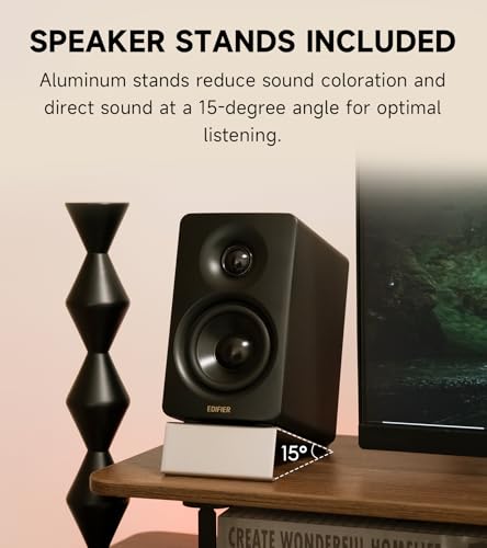 Edifier M60 Multimedia Speaker Bluetooth 5.3, 66W RMS, Hi-Res Audio & Hi-Res Wireless Audio, LDAC,3" Mid Bass & 1" Tweeter, USB-C & Aux Inputs, Compact Desktop Speaker – Black - Image 9