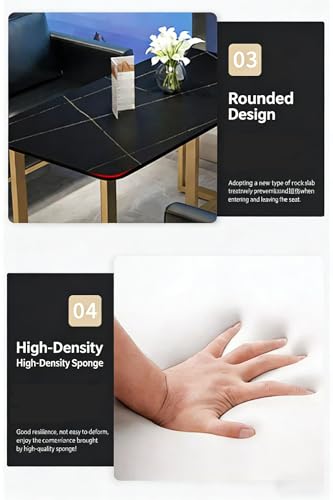 JOSOGO Nordic Style Commercial Leather Sofa Booth Set with Coffee Table, 7 Combination Options, Gray/Black, Suitable for Tea House, Café, Lounge, Reception Area, Restaurant Furniture(Gray Set 6) - Image 7