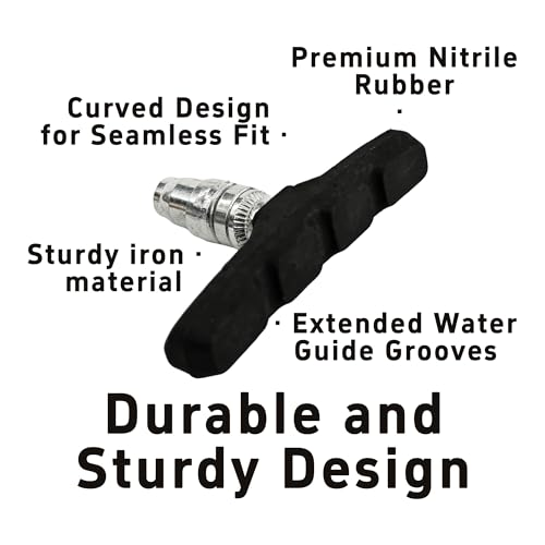 Runseaway 2 Pairs Premium Bike Brake Pads, 70mm Universal V-Brake Blocks for Mountain and Road Bicycles, Includes Hex Wrench, Hex Nut, Shims for Front and Rear Wheels - Image 4