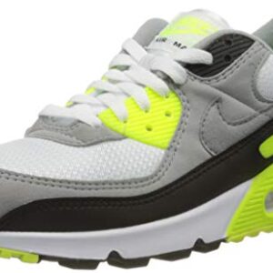 Nike Mens Air Max 90 Running Shoe, Adult, White Particle Grey Volt Black Lt Smoke Grey, 9 M US