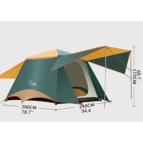 3-6 Persons Double Layer 2 Hall 1 Rooms Large Outdoor Family Party Tents Big Space Waterproof Anti-UV Camping Tent (Color : Brown) - Image 2