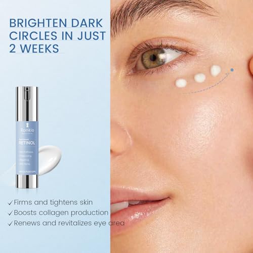 Retinol Eye Cream for Dark Circles: Anti-Wrinkle Under Eye Cream - Night Care Eye Cream Reduces Eye Bags 0.5 fl. oz - Image 2